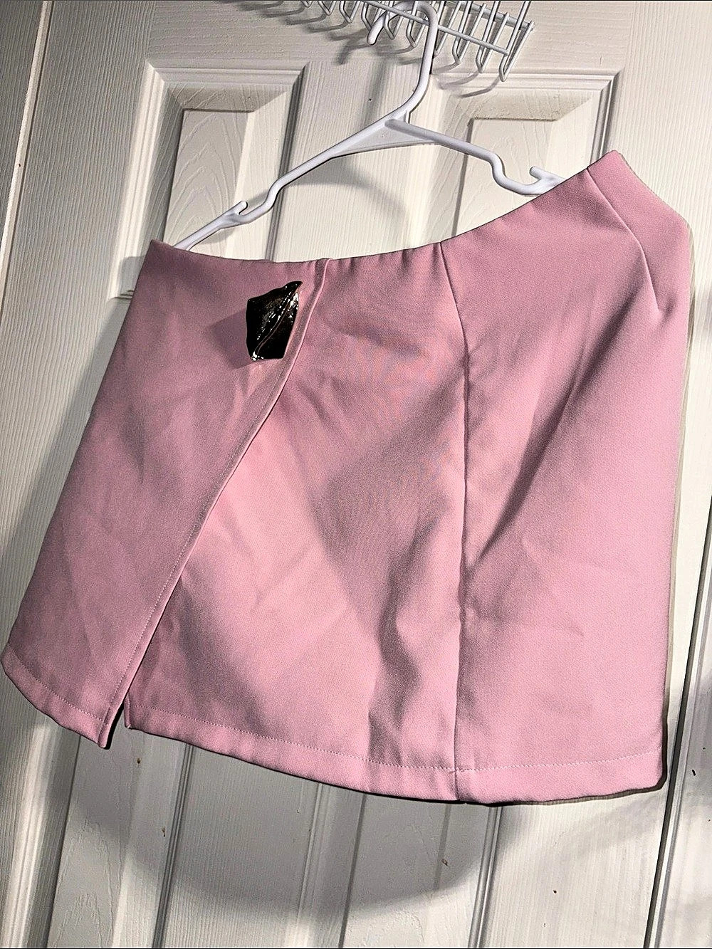 Pink Wrap-Front Mini Skirt Like New